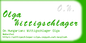 olga wittigschlager business card